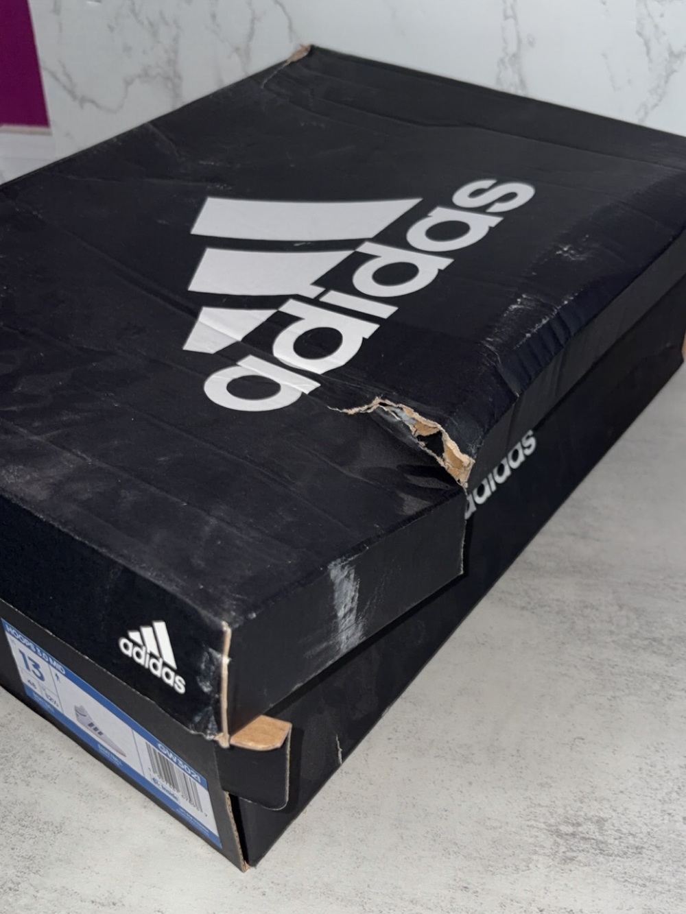 NWT Adidas Men’s 3.0 White & Blue High-Top Sneakers - Picture 12 of 13
